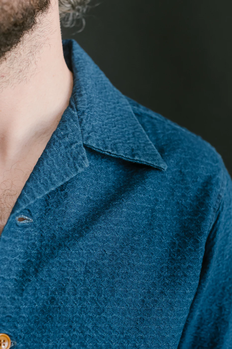 5724U - Dobby Short Sleeve Shirt - Distressed Indigo - Image 17