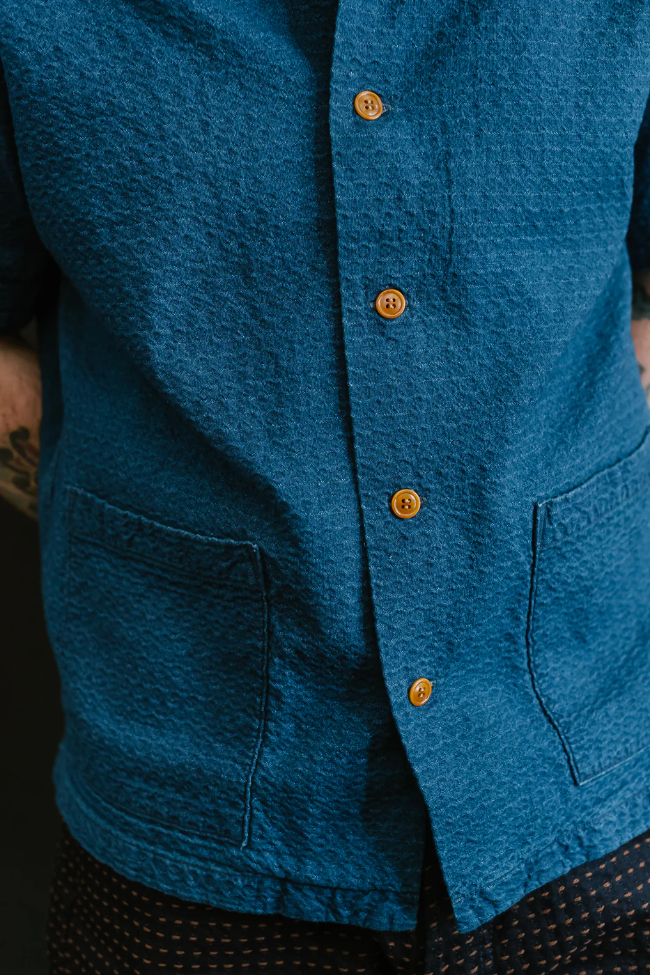 5724U - Dobby Short Sleeve Shirt - Distressed Indigo - Image 19