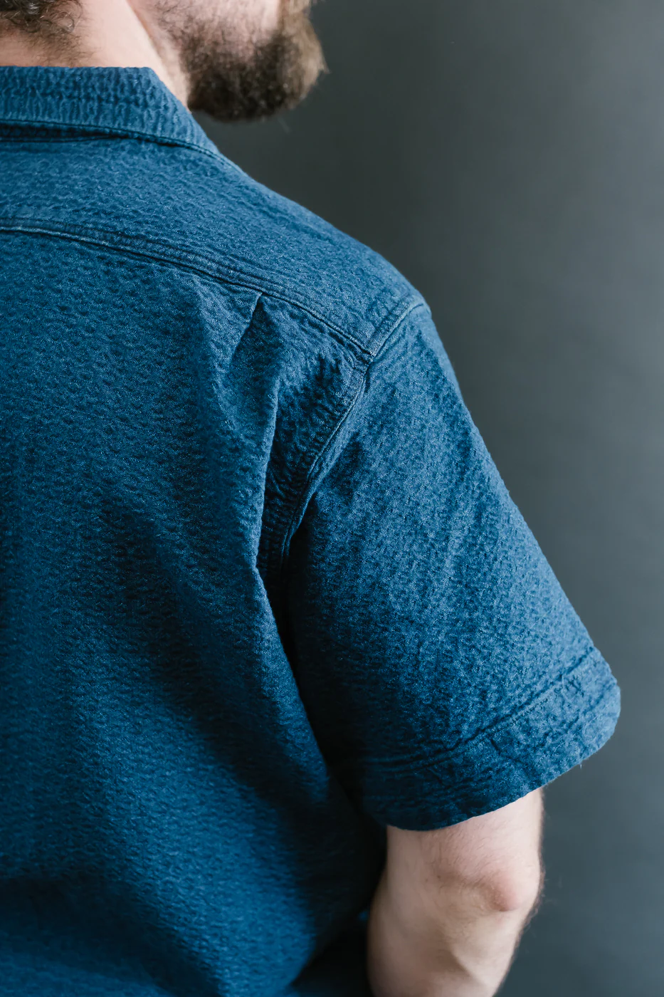 5724U - Dobby Short Sleeve Shirt - Distressed Indigo - Image 21