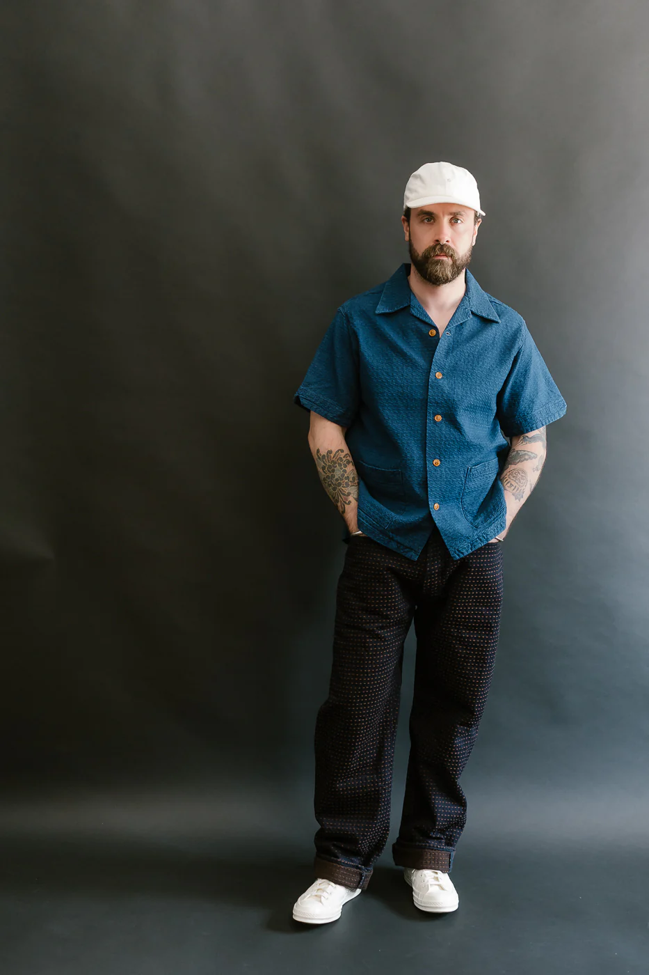 5724U - Dobby Short Sleeve Shirt - Distressed Indigo - Image 6