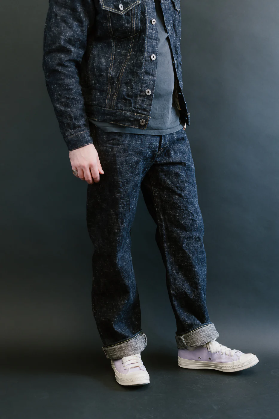 595-KA - 17oz "Kasuri" Slub Selvedge Denim - Retro Loose Straight - Image 12
