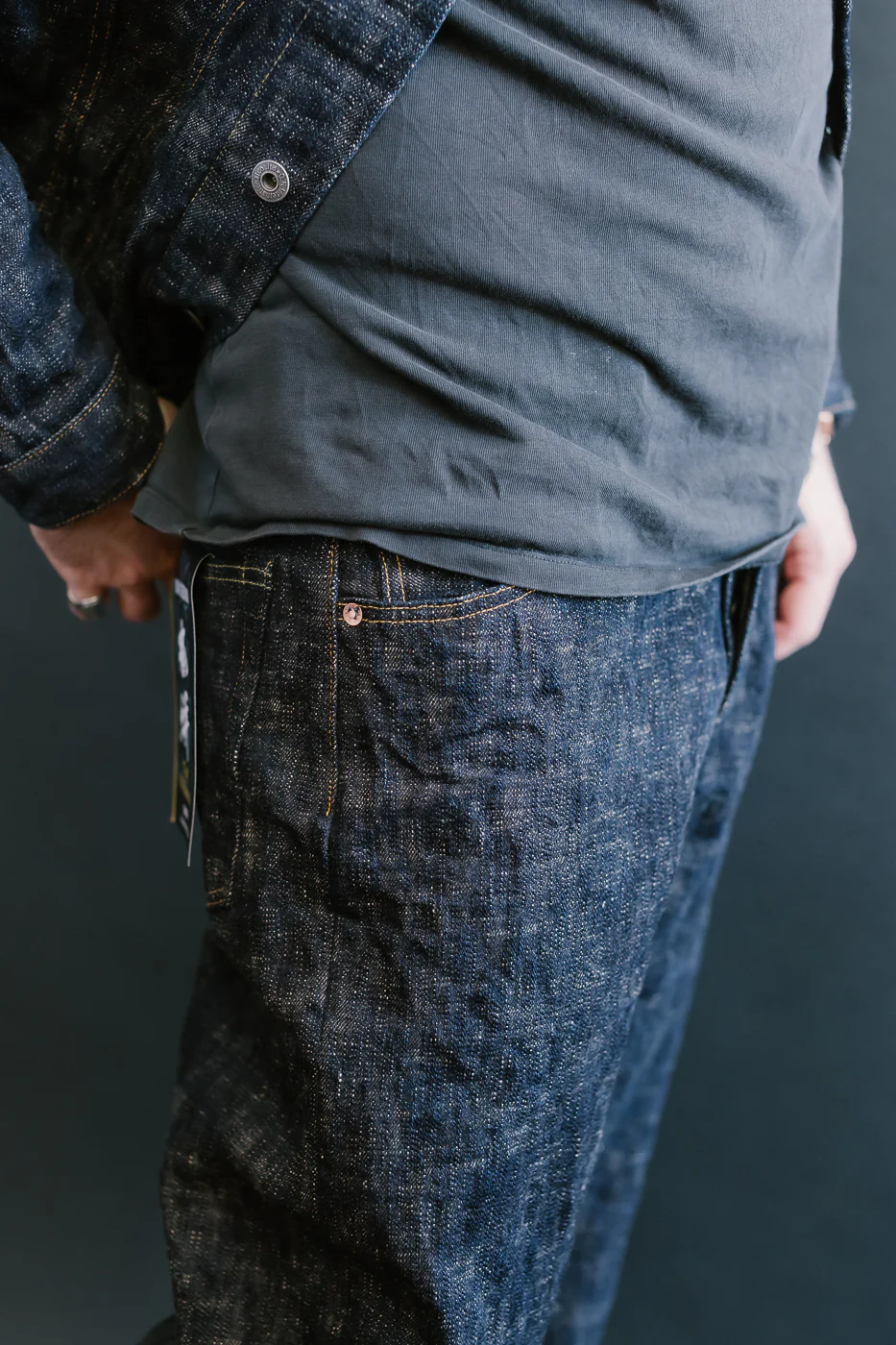 595-KA - 17oz "Kasuri" Slub Selvedge Denim - Retro Loose Straight - Image 19