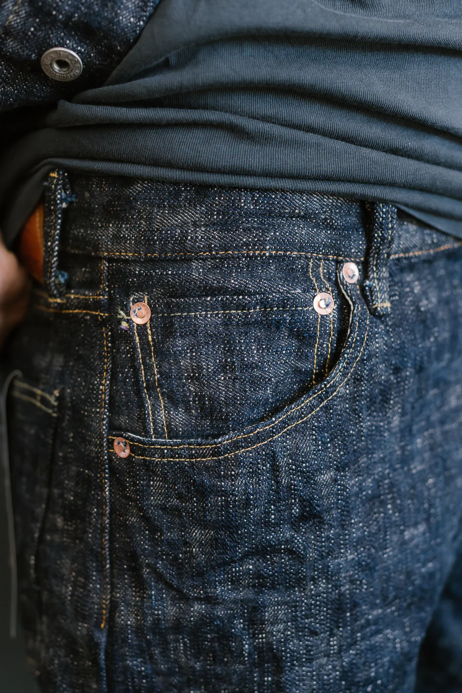 595-KA - 17oz "Kasuri" Slub Selvedge Denim - Retro Loose Straight - Image 21