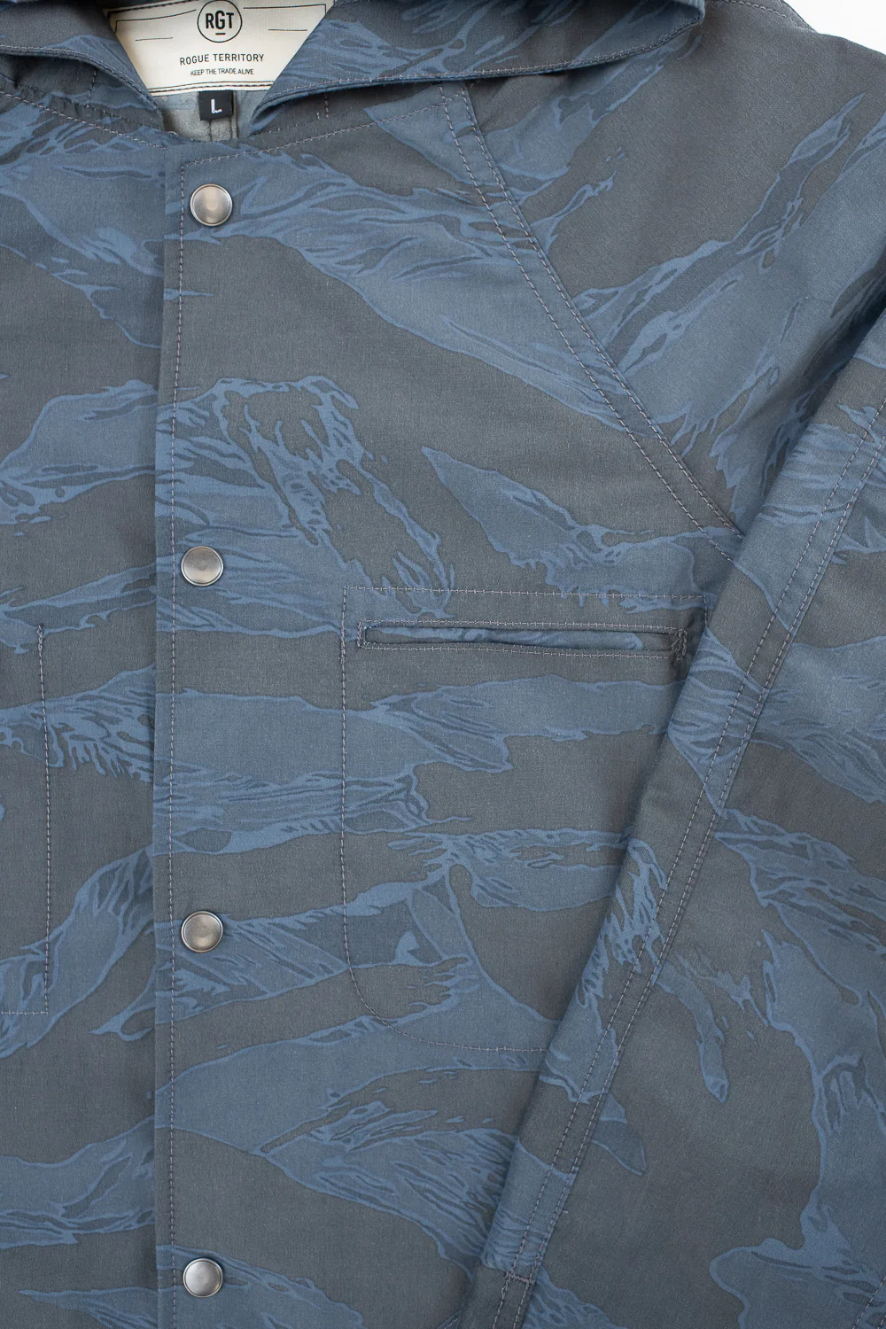 5oz Hooded Supply Jacket - Blue Tiger Camo - Image 3