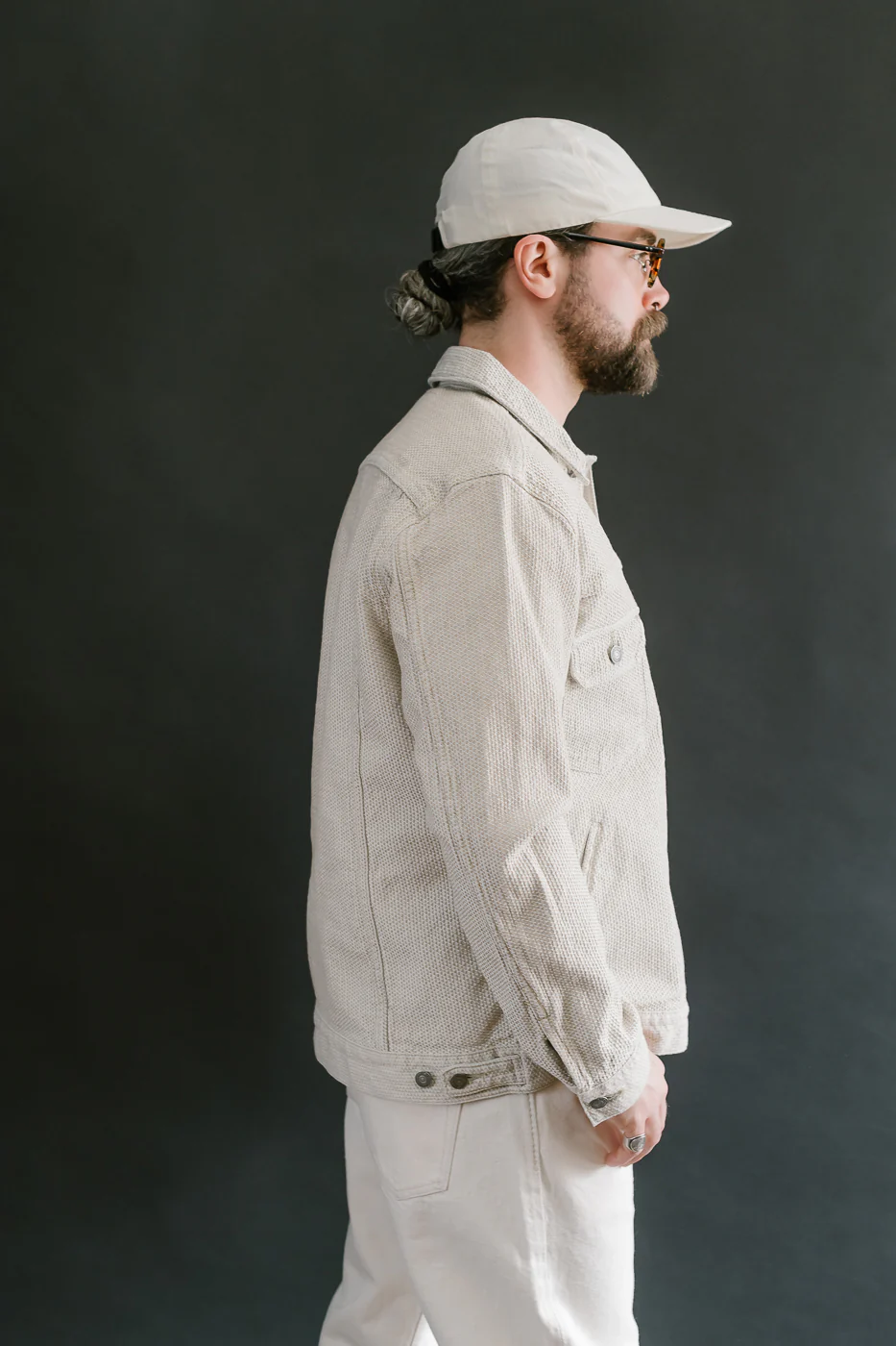 6220-IV - Sashiko Type II Jacket - Ivory x Beige - Image 16