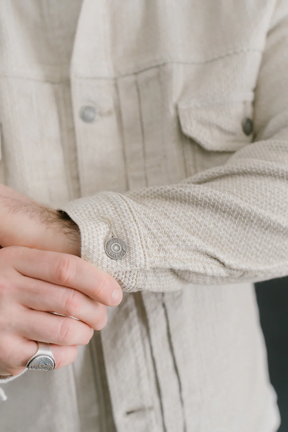 6220-IV - Sashiko Type II Jacket - Ivory x Beige - Image 22