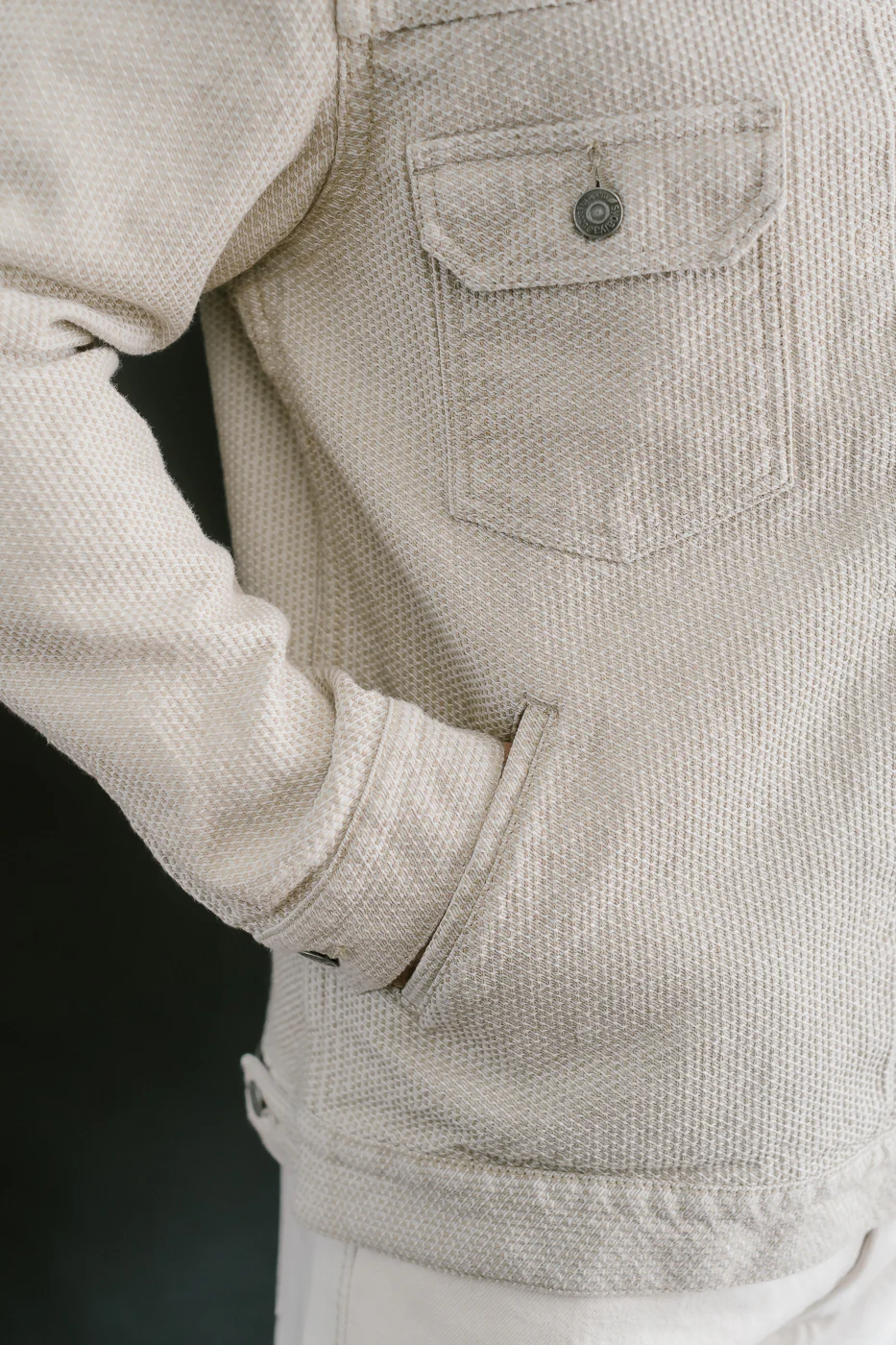 6220-IV - Sashiko Type II Jacket - Ivory x Beige - Image 23