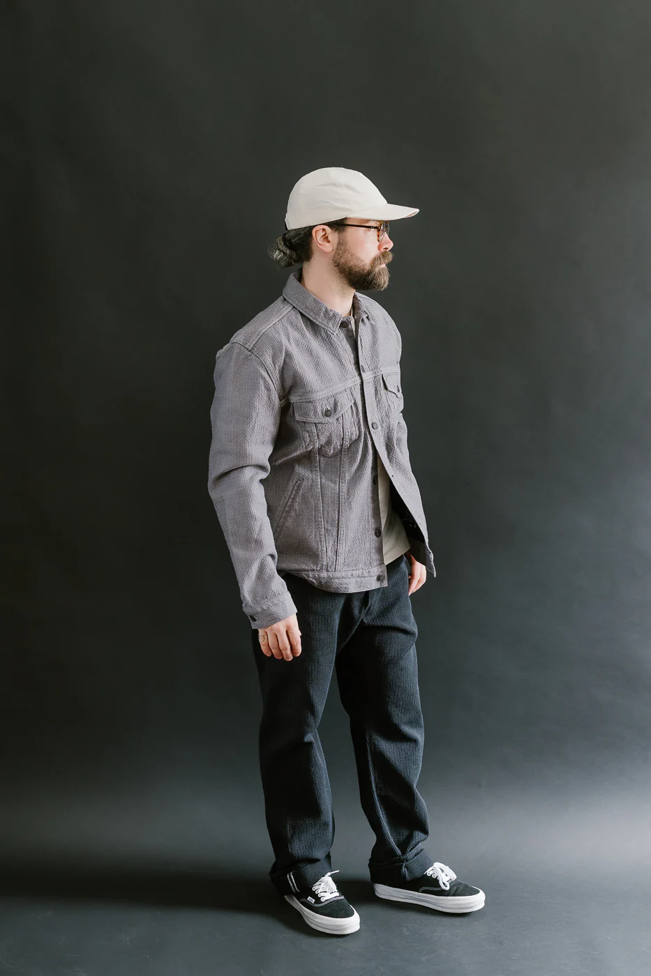 6221-GRY - Sashiko Type III Jacket - Gray x Black - Image 9