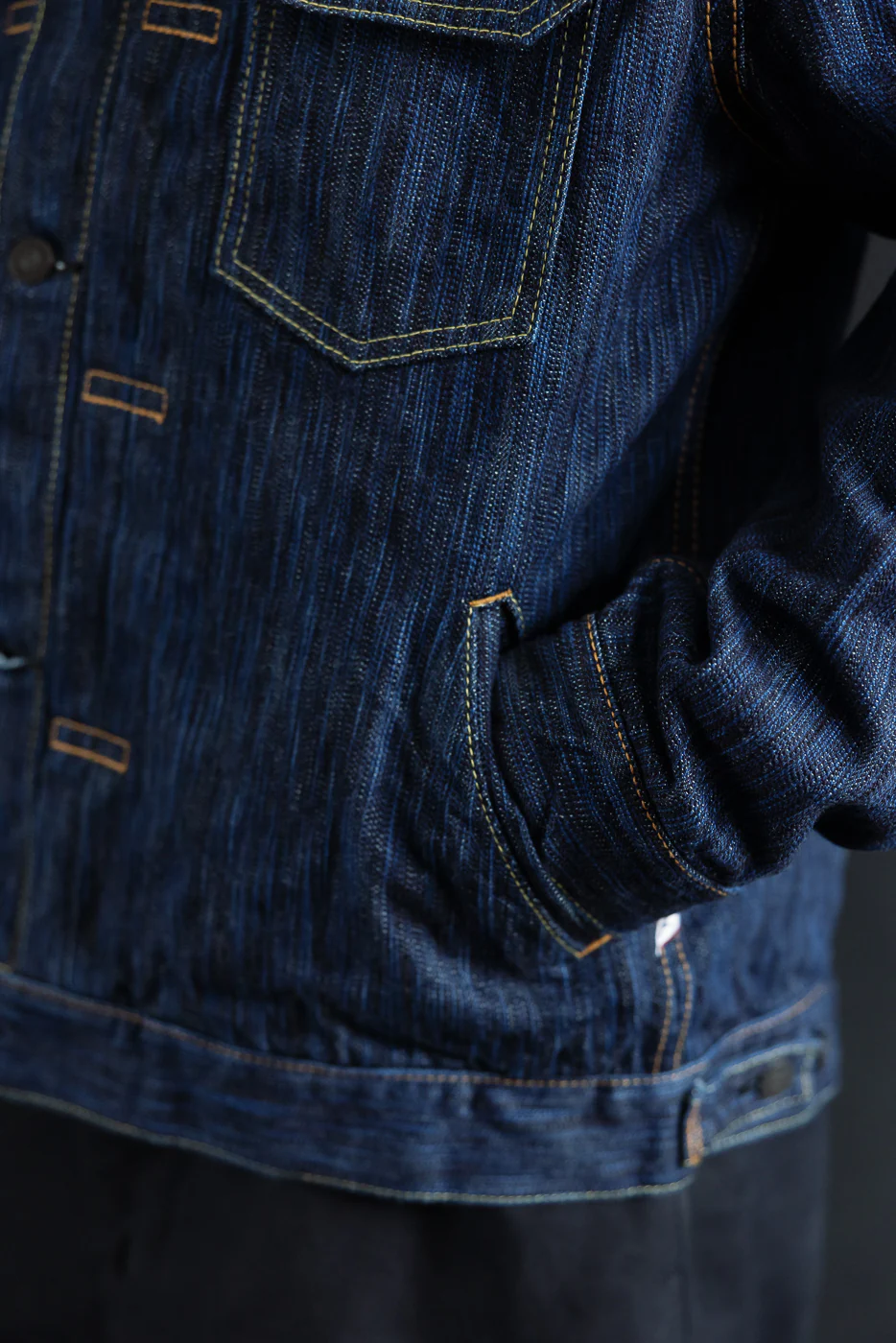 6225-D - 14.5oz "Dark Waterfall" Selvedge Type II Jacket - Indigo - Image 25