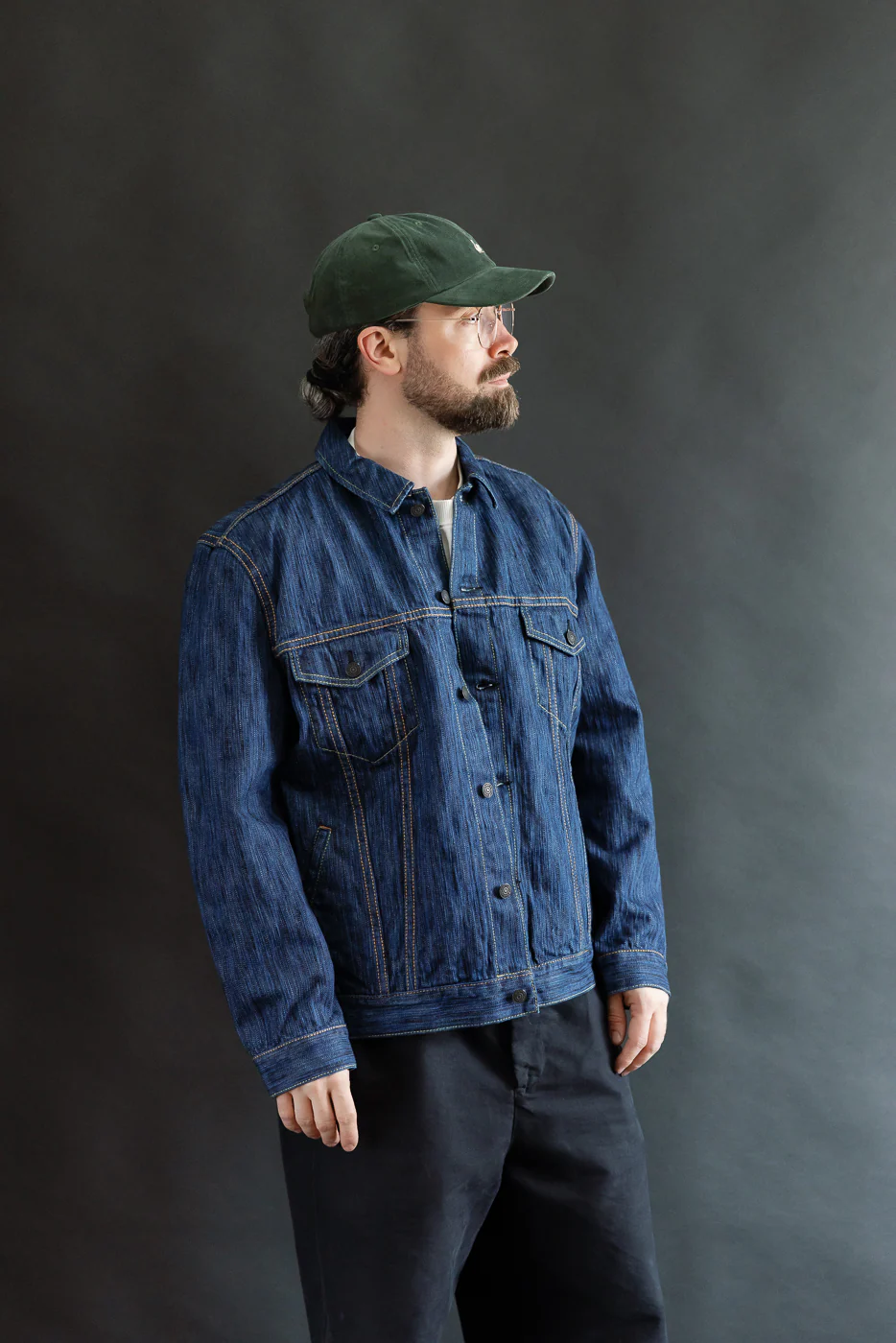 6226-L - 14.5oz "Light Waterfall" Selvedge Type III Jacket - Indigo - Image 11