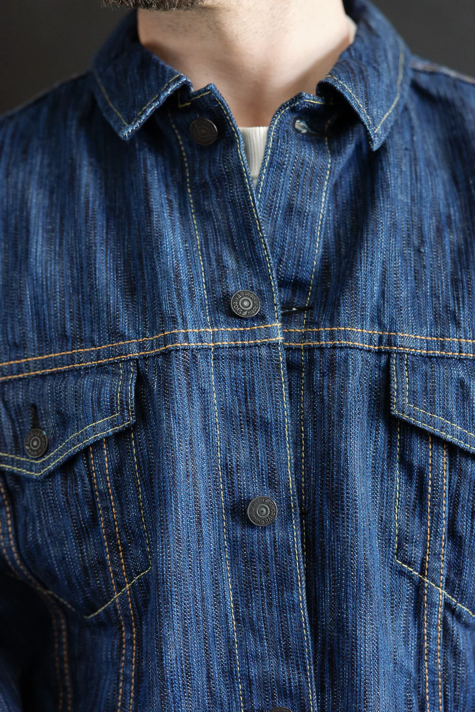 6226-L - 14.5oz "Light Waterfall" Selvedge Type III Jacket - Indigo - Image 16
