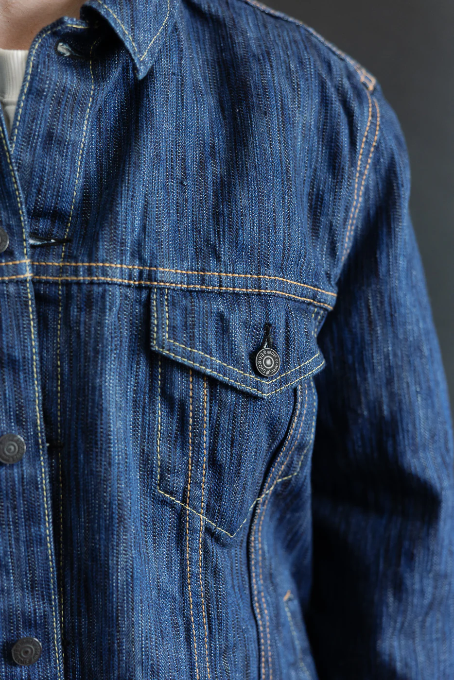 6226-L - 14.5oz "Light Waterfall" Selvedge Type III Jacket - Indigo - Image 17