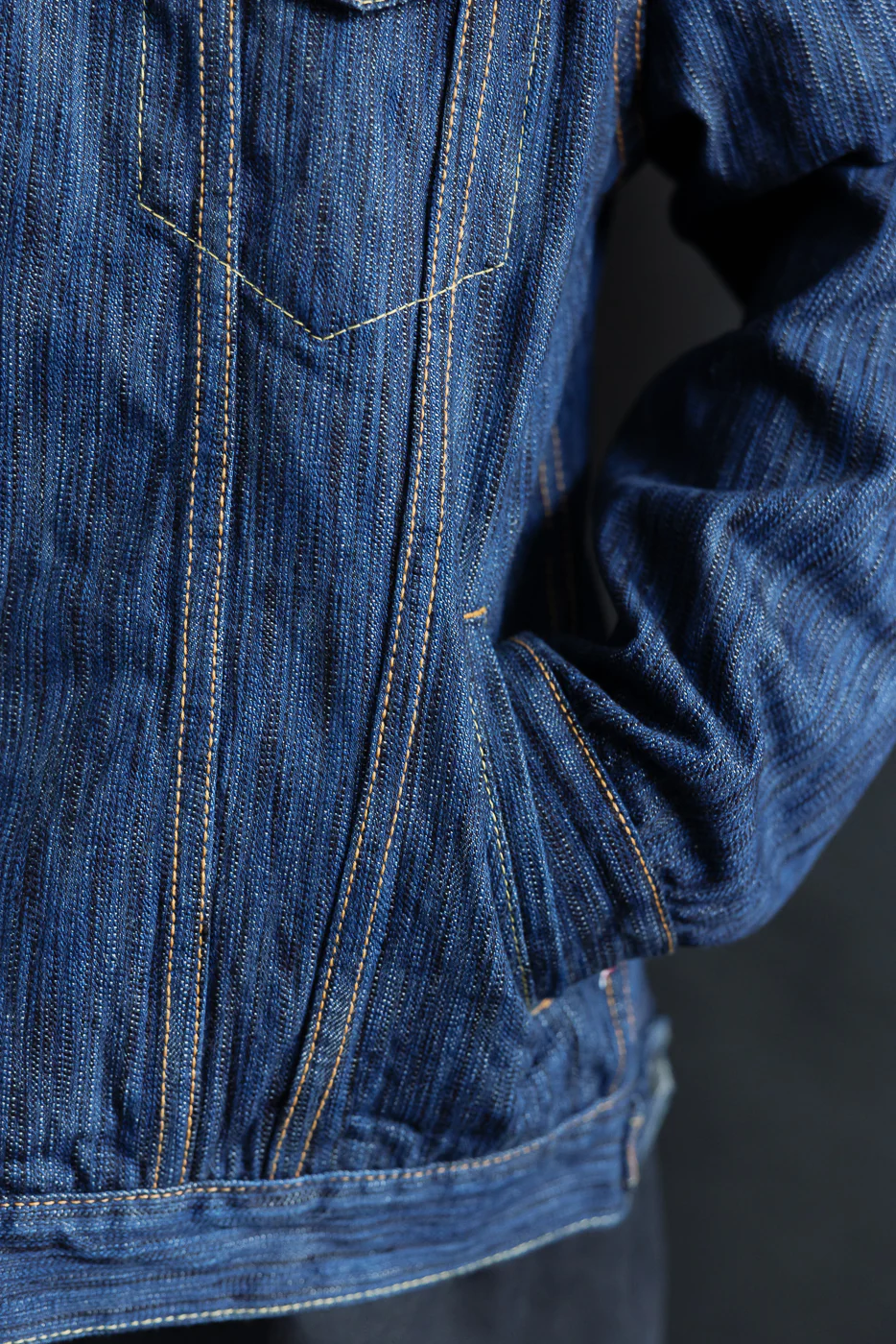 6226-L - 14.5oz "Light Waterfall" Selvedge Type III Jacket - Indigo - Image 18