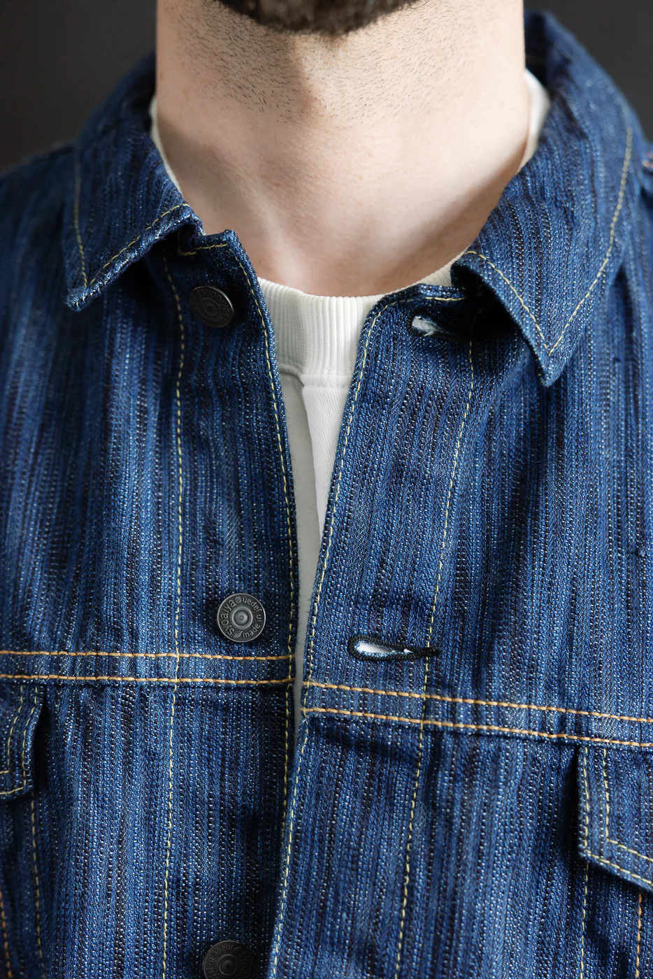 6226-L - 14.5oz "Light Waterfall" Selvedge Type III Jacket - Indigo - Image 19