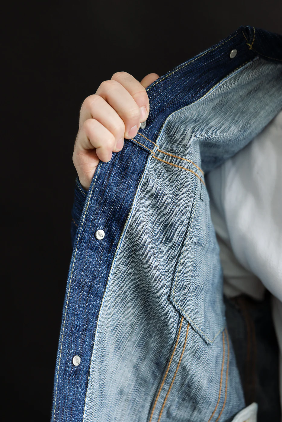 6226-L - 14.5oz "Light Waterfall" Selvedge Type III Jacket - Indigo - Image 20