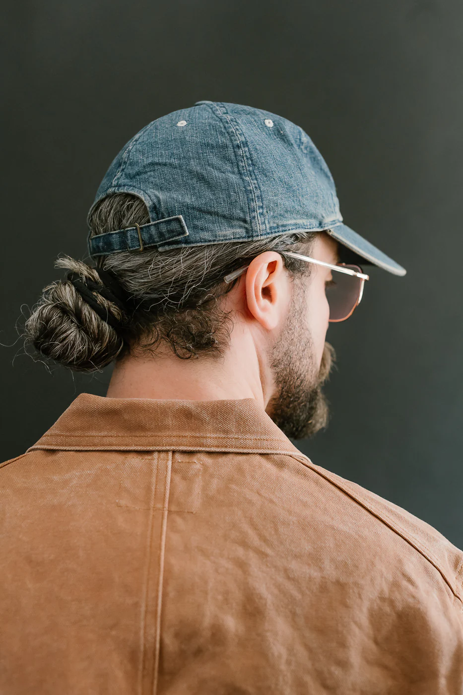 6843HW - 6 Panel Denim Baseball Cap 'F' Patch - Indigo Vintage Wash - Image 10