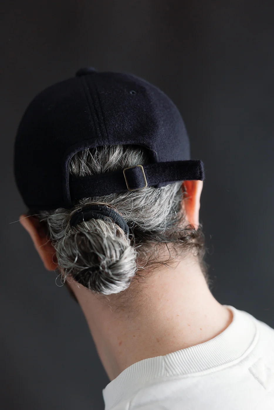 6853-25 - 6 Panel Melton Baseball Cap 'F' Patch - Navy - Image 10