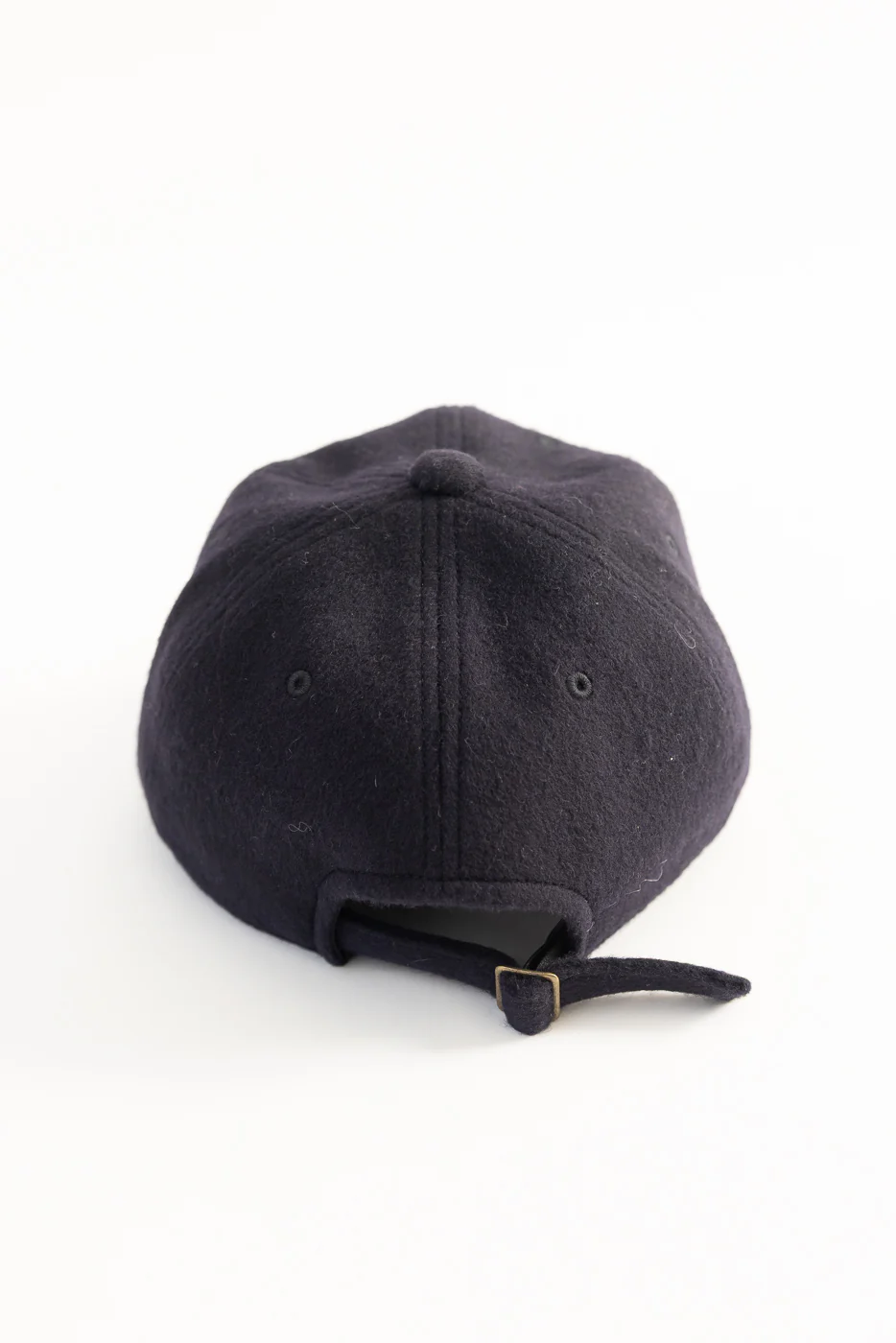 6853-25 - 6 Panel Melton Baseball Cap 'F' Patch - Navy - Image 3