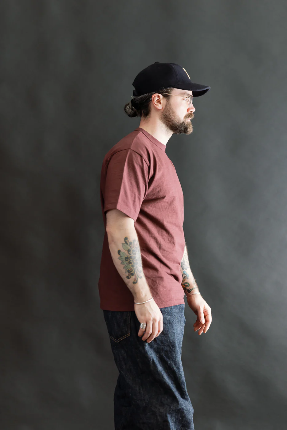 7.7oz - "Fallen Cotton" Midweight T-Shirt S/S - Bordeaux - Image 12