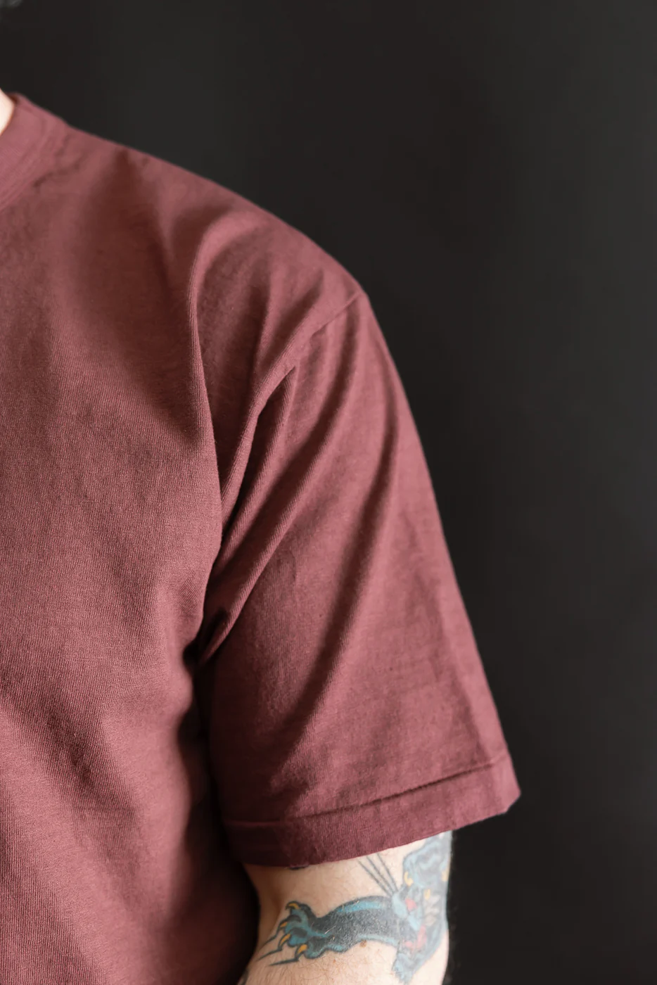7.7oz - "Fallen Cotton" Midweight T-Shirt S/S - Bordeaux - Image 15