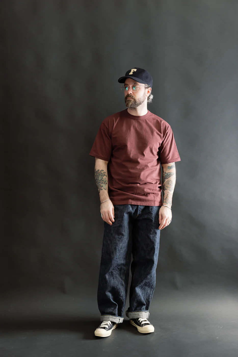 7.7oz - "Fallen Cotton" Midweight T-Shirt S/S - Bordeaux - Image 5