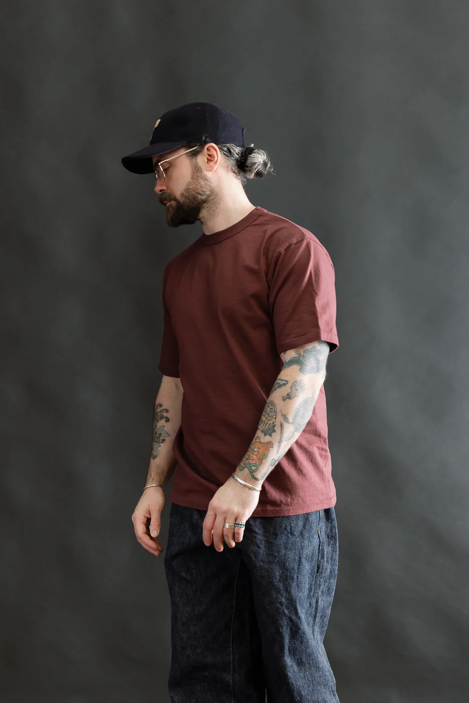 7.7oz - "Fallen Cotton" Midweight T-Shirt S/S - Bordeaux - Image 9