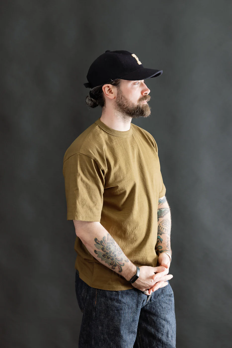 7.7oz - "Fallen Cotton" Midweight T-Shirt S/S - Khaki - Image 10