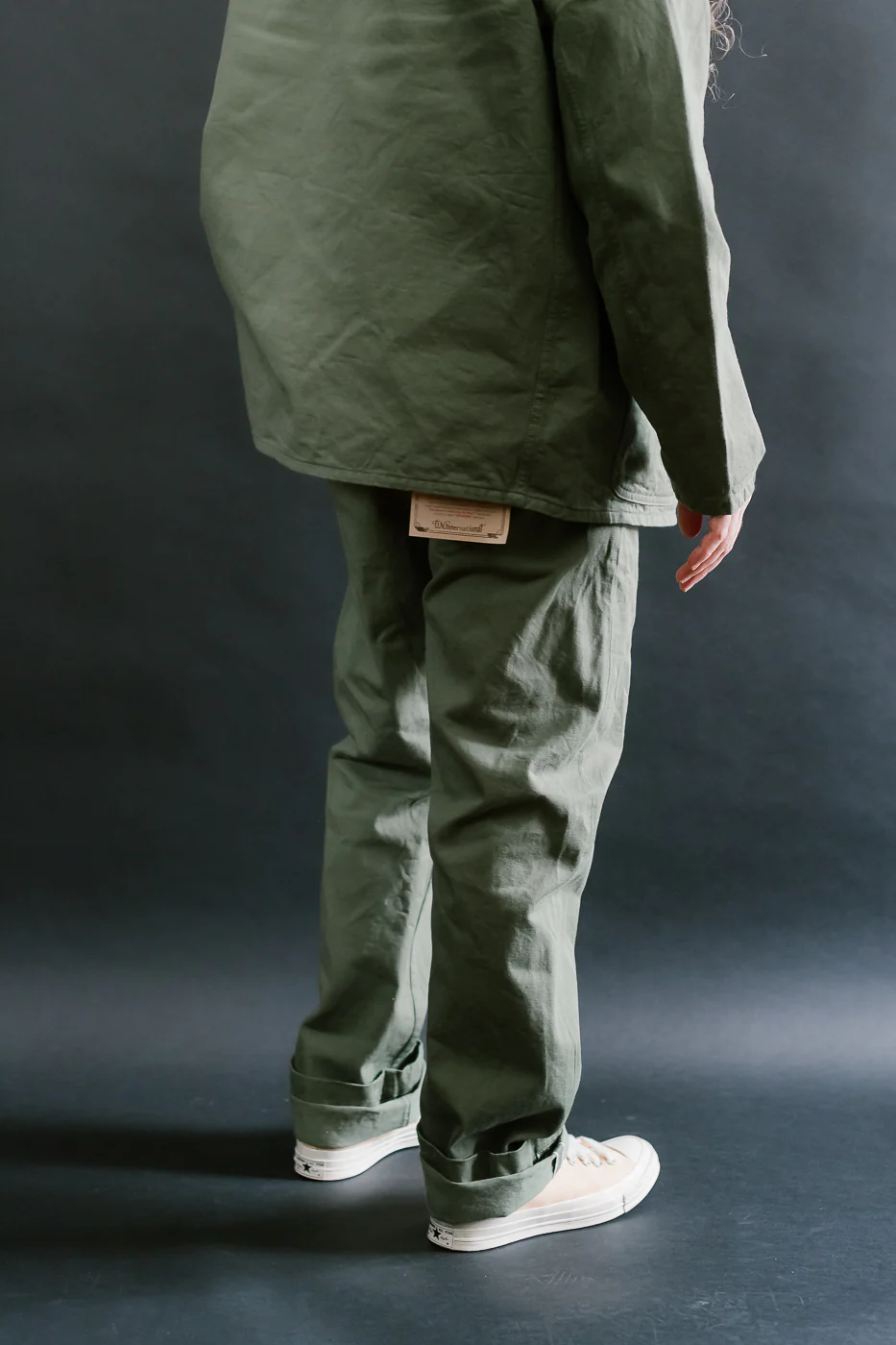 737-SVC-LOL - 9.5oz Selvedge Chino Trouser Light Olive - Relaxed Straight - Image 12