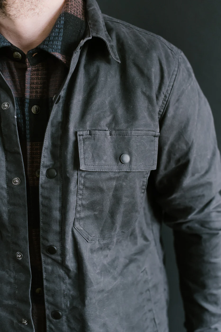 7oz - Patrol Shirt Waxed Canvas - Grey - Image 16