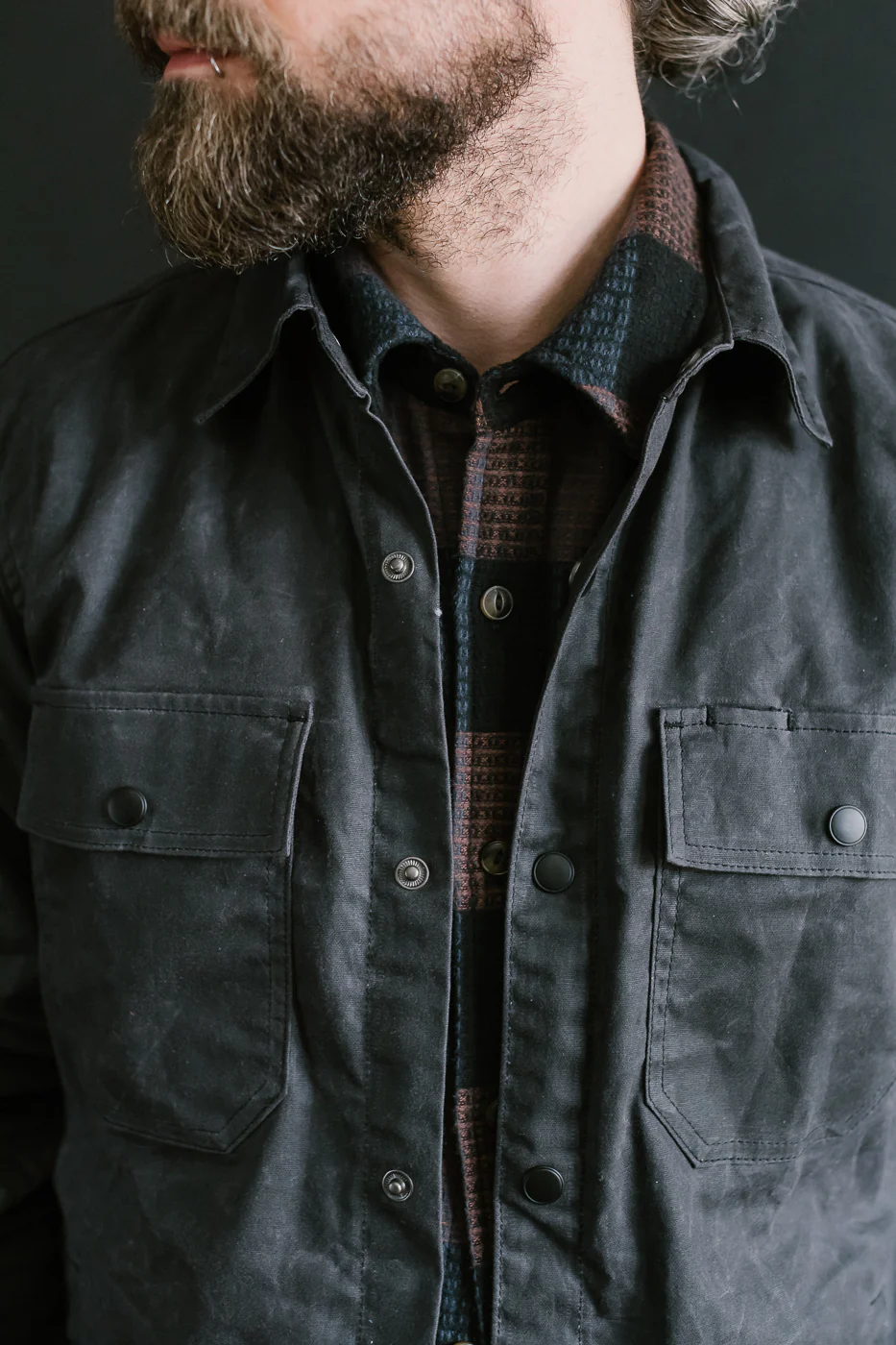 7oz - Patrol Shirt Waxed Canvas - Grey - Image 17