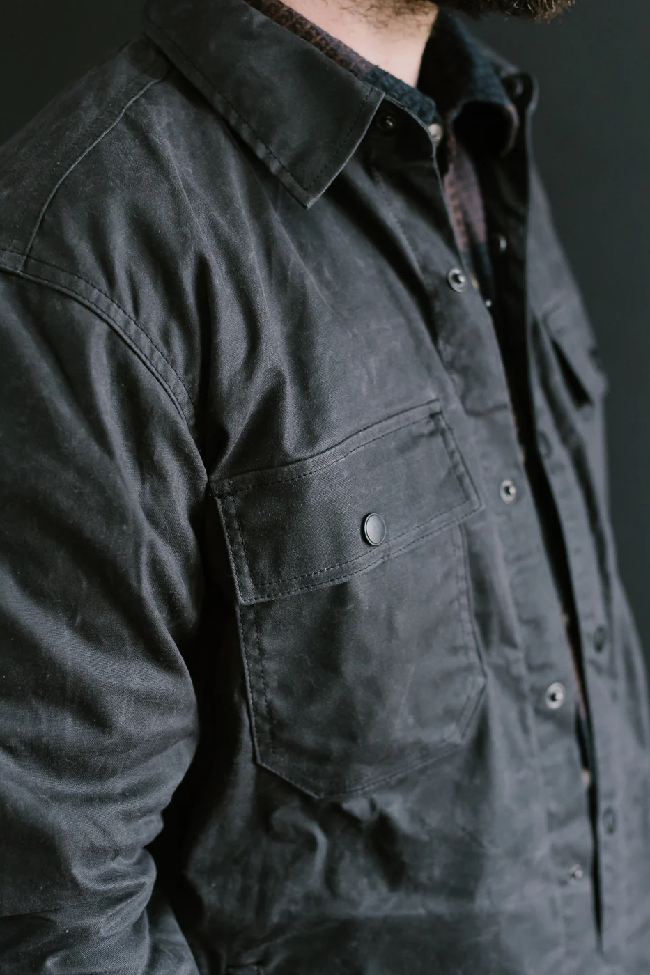 7oz - Patrol Shirt Waxed Canvas - Grey - Image 18