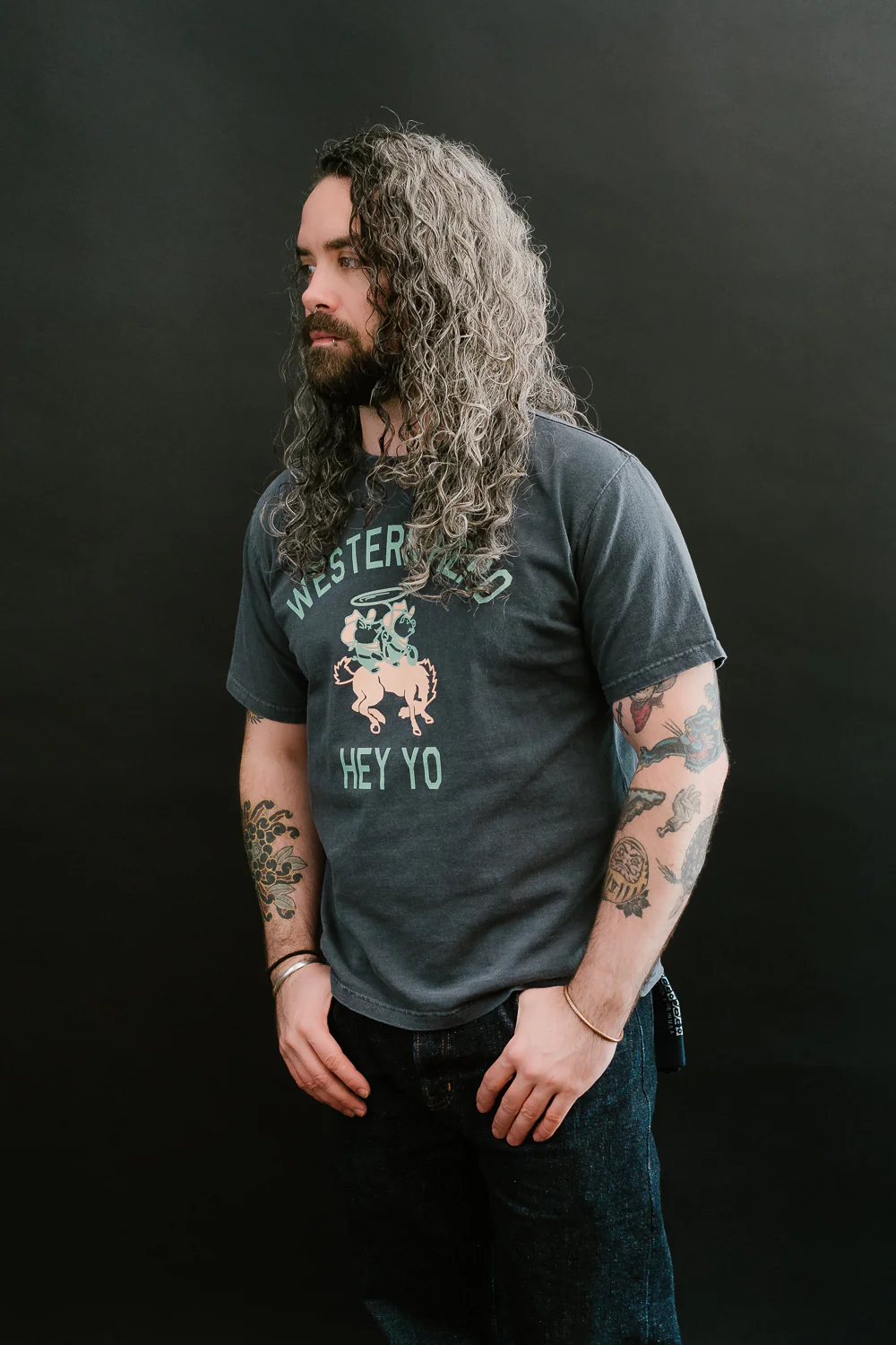 8101A - "Western Hero" Pigment Dyed Tee - Black - Image 10