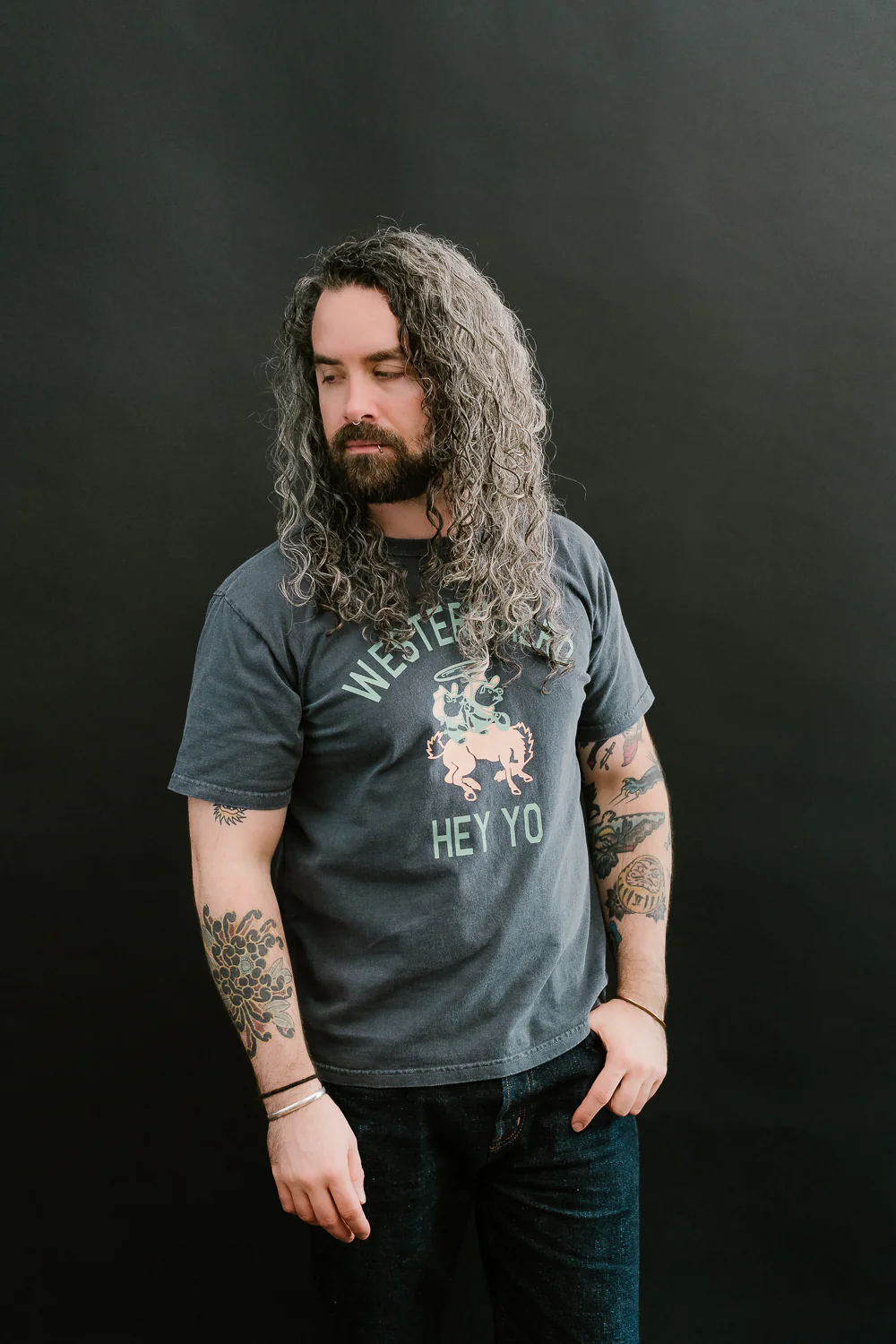 8101A - "Western Hero" Pigment Dyed Tee - Black - Image 8