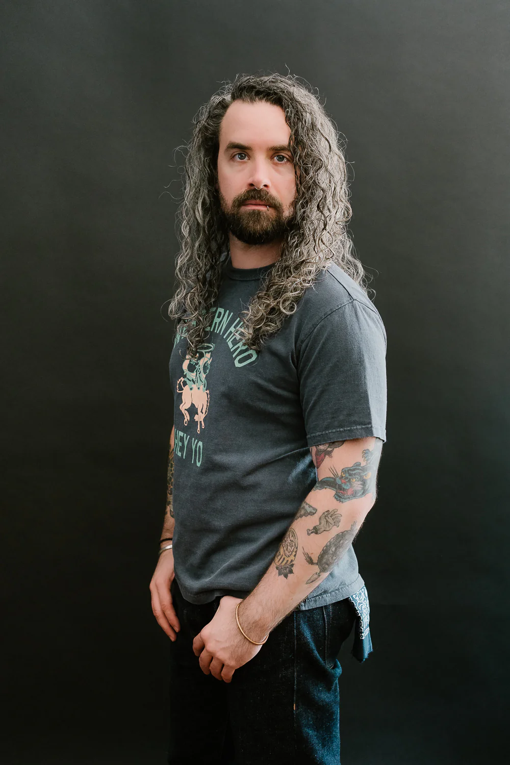 8101A - "Western Hero" Pigment Dyed Tee - Black - Image 9