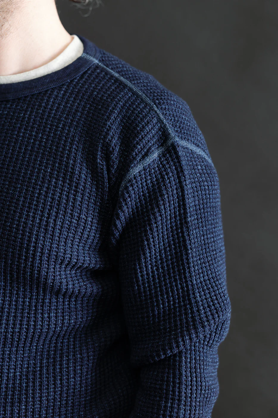 8191 - LS Heavy Waffle Thermal - Indigo Dyed - Image 14