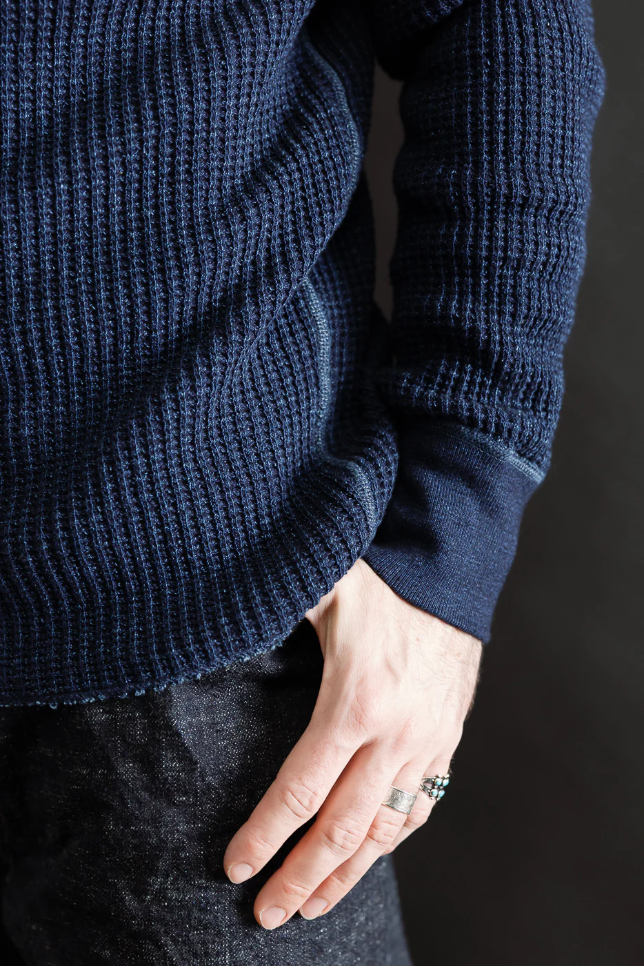 8191 - LS Heavy Waffle Thermal - Indigo Dyed - Image 18