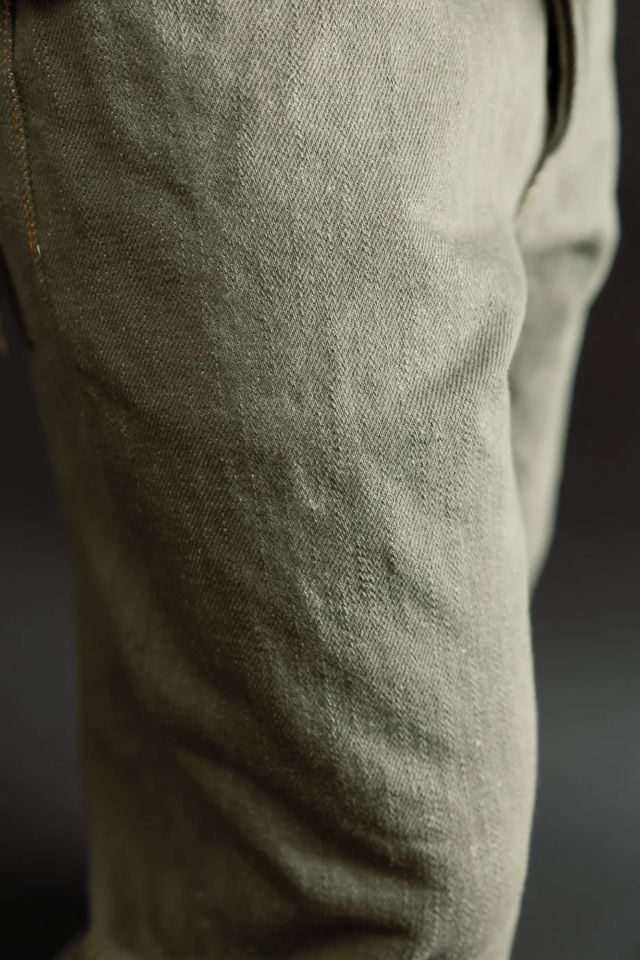 822-OLD18 - 18oz "Olive Denim" Selvedge Jeans - Super Wide Tapered - Image 20