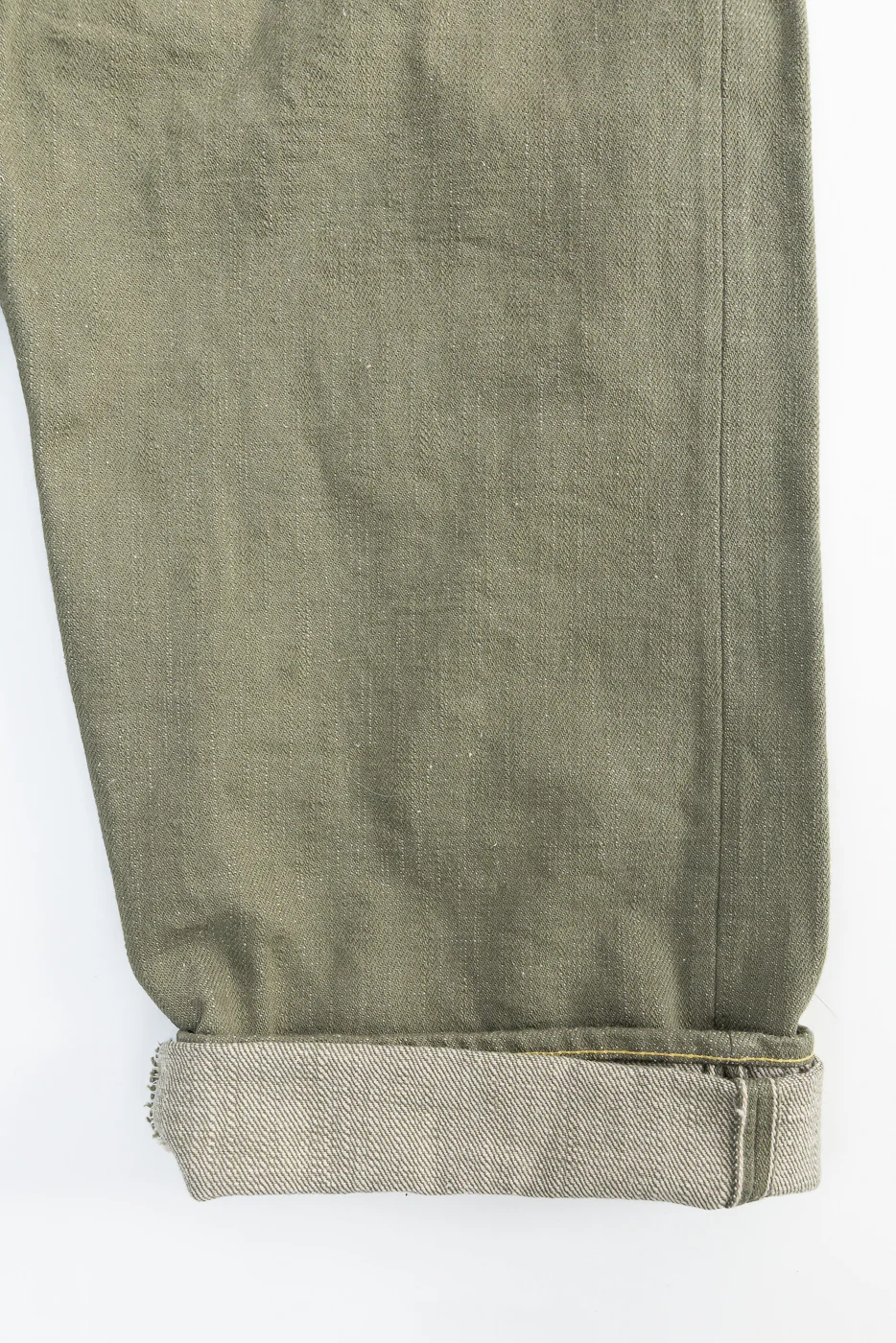 822-OLD18 - 18oz "Olive Denim" Selvedge Jeans - Super Wide Tapered - Image 5