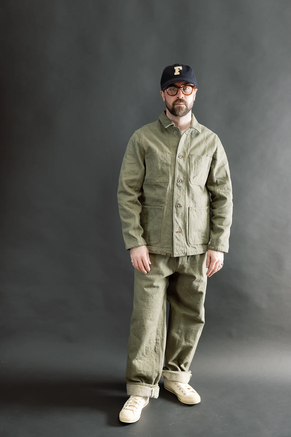 822-OLD18 - 18oz "Olive Denim" Selvedge Jeans - Super Wide Tapered - Image 7