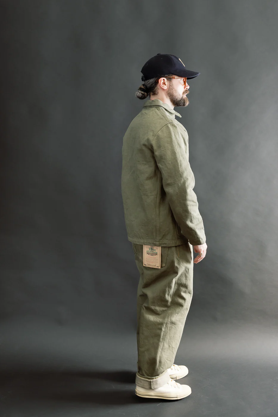 822-OLD18 - 18oz "Olive Denim" Selvedge Jeans - Super Wide Tapered - Image 8