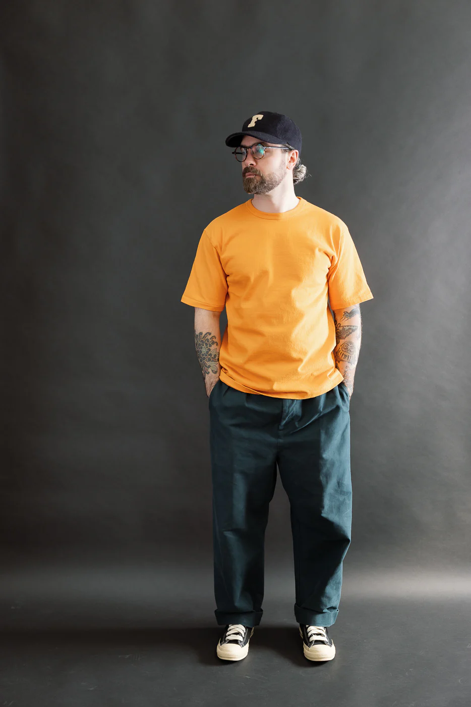 9.5oz "Stand Wheel" Heavyweight Tee - Fade Orange - Image 5