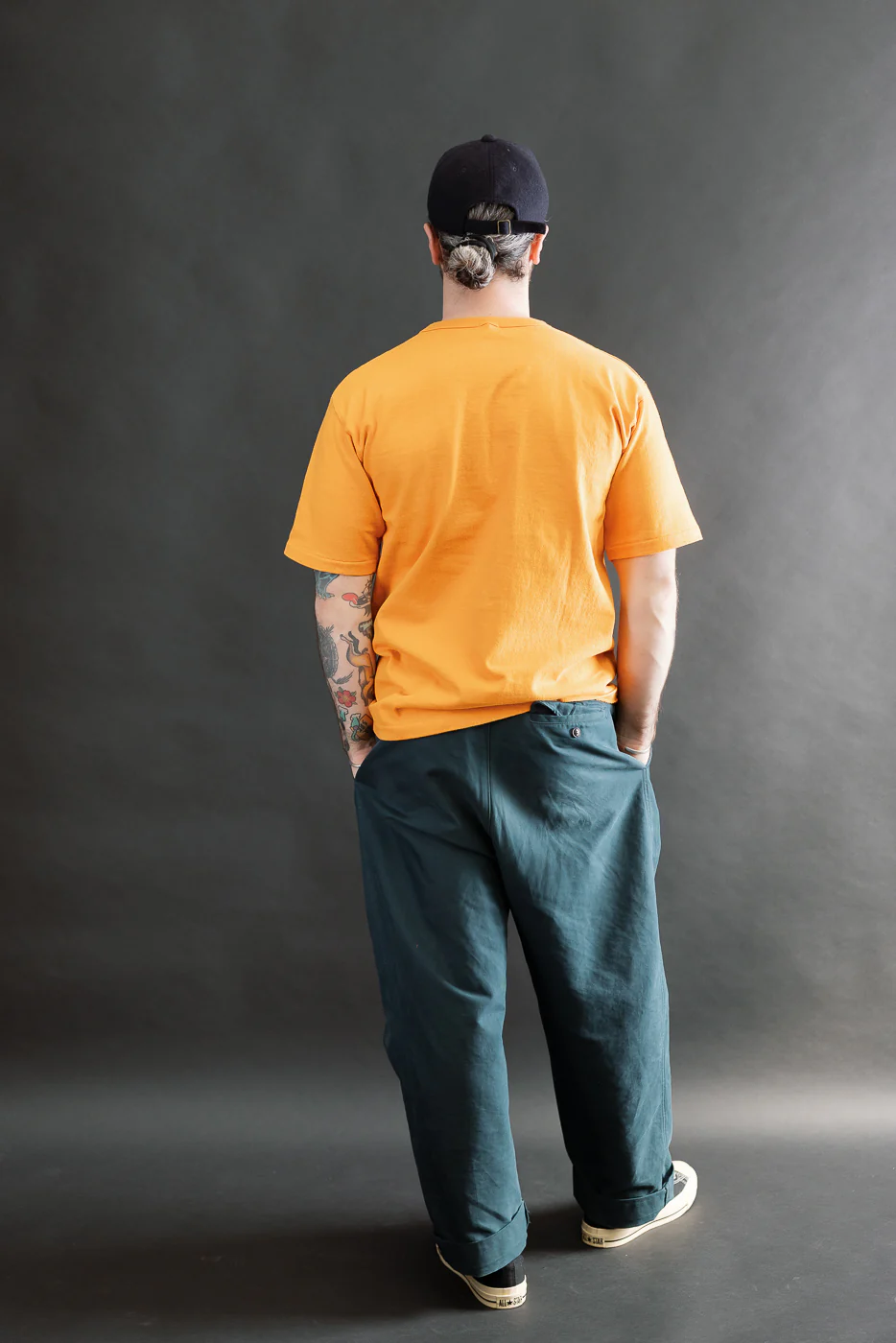 9.5oz "Stand Wheel" Heavyweight Tee - Fade Orange - Image 7