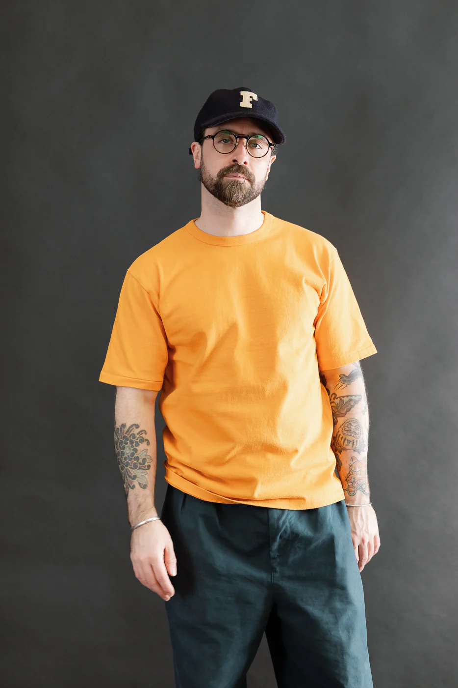 9.5oz "Stand Wheel" Heavyweight Tee - Fade Orange - Image 8