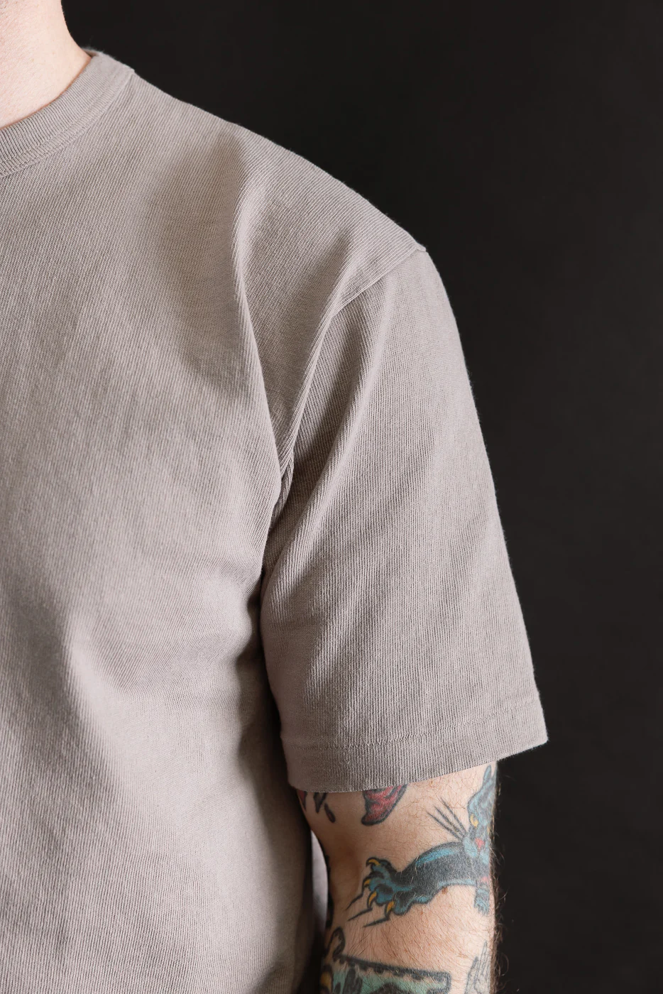 9.5oz "Stand Wheel" Heavyweight Tee - Grey - Image 14