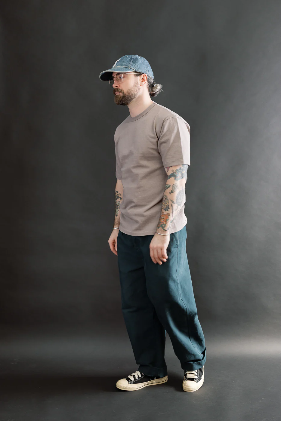 9.5oz "Stand Wheel" Heavyweight Tee - Grey - Image 6