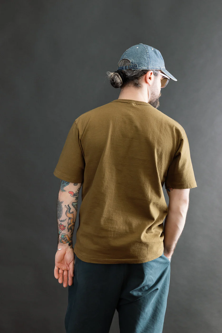 9.5oz "Stand Wheel" Heavyweight Tee - Khaki - Image 10