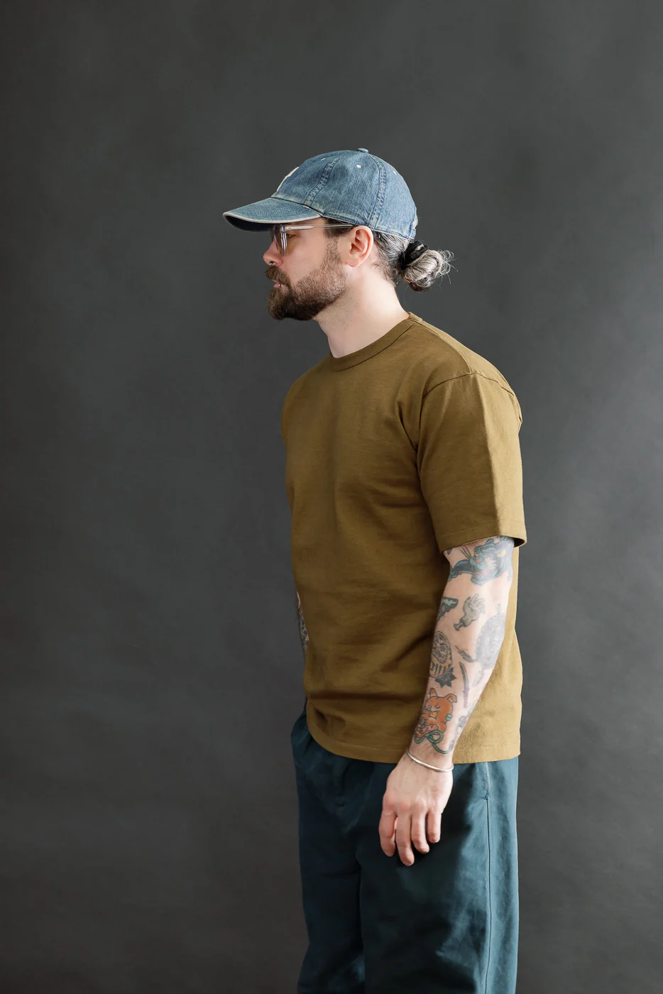 9.5oz "Stand Wheel" Heavyweight Tee - Khaki - Image 12