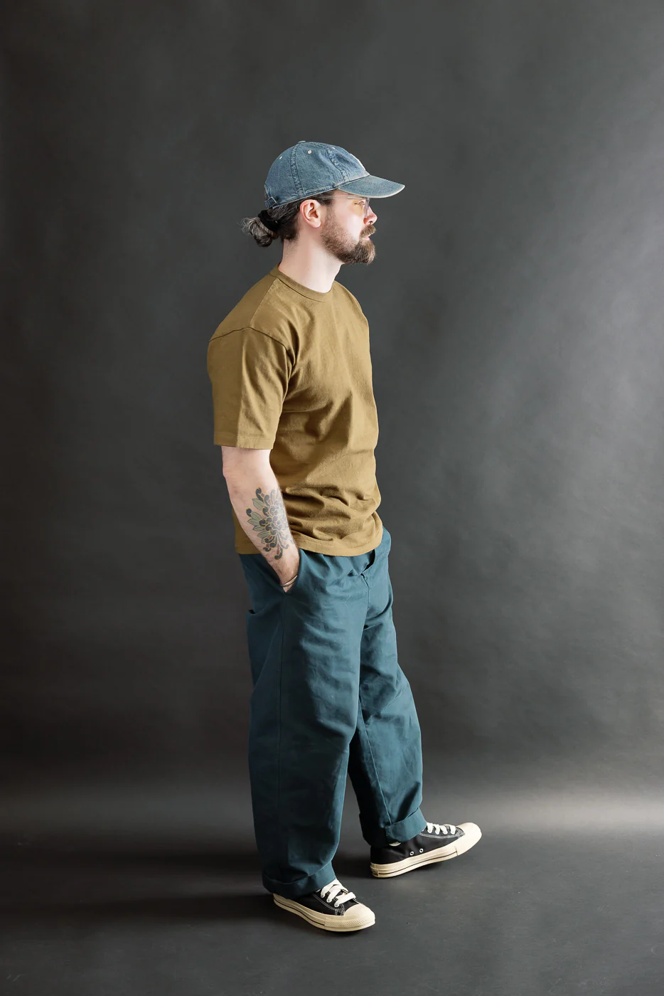 9.5oz "Stand Wheel" Heavyweight Tee - Khaki - Image 6
