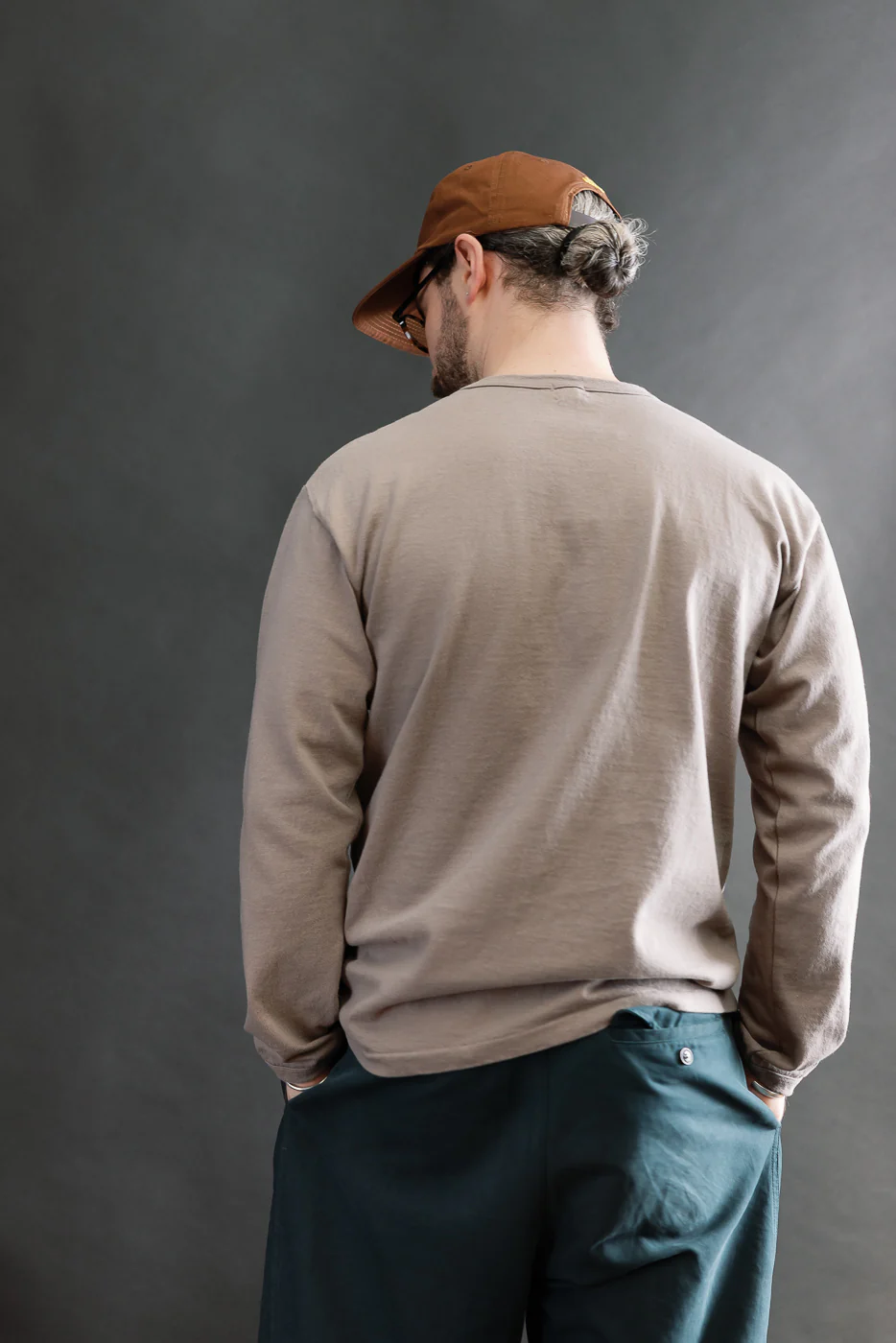 9.5oz "Stand Wheel" Heavyweight Tee Long Sleeve - Grey - Image 12