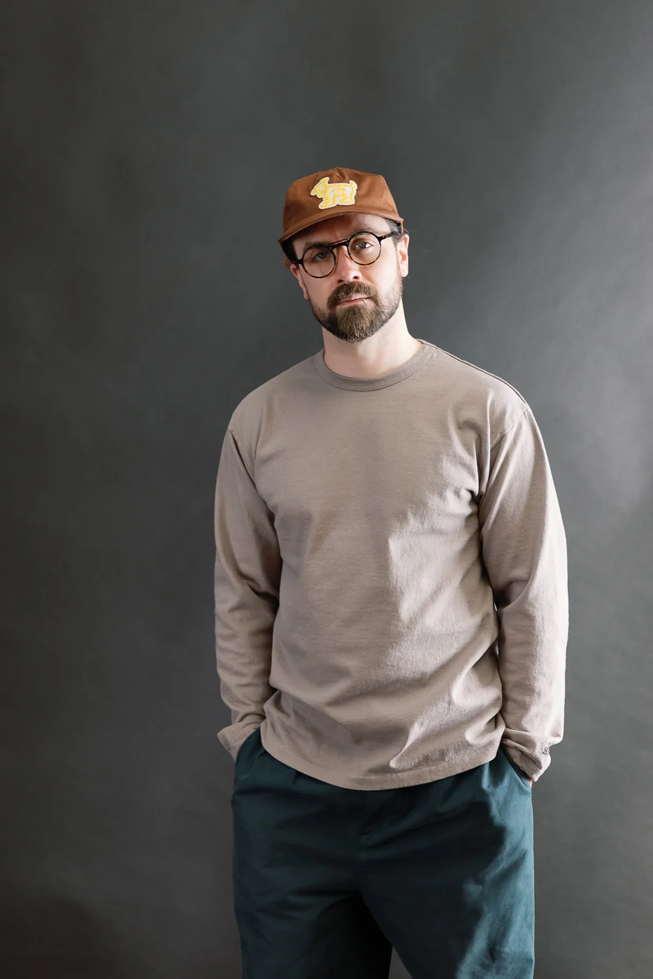 9.5oz "Stand Wheel" Heavyweight Tee Long Sleeve - Grey - Image 14